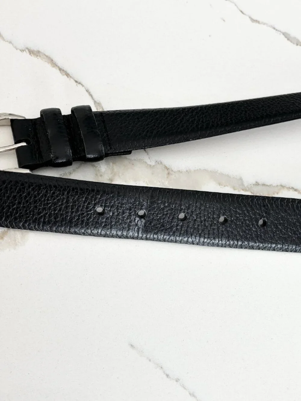 NEW TORINO European Tumbled Calfskin Leather Belt Black MENS 44